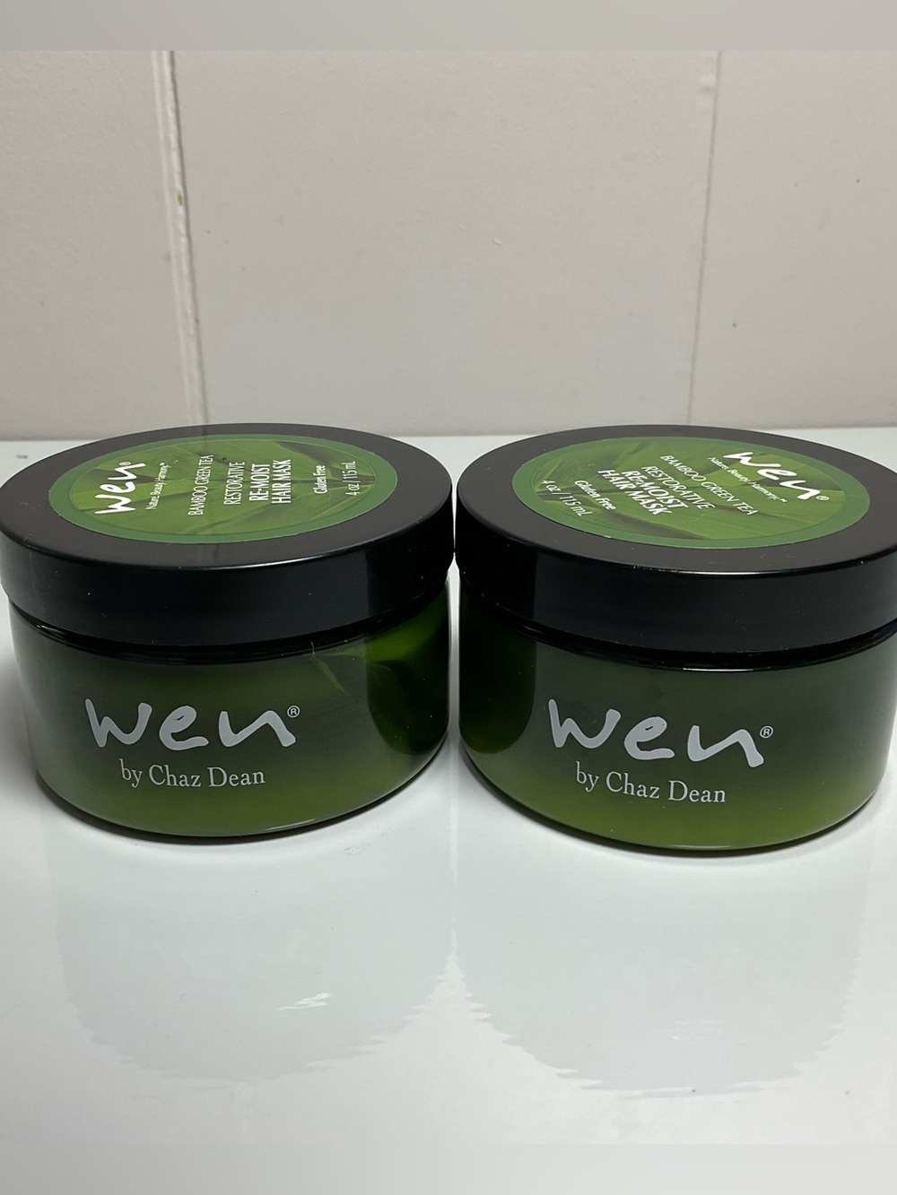 WEN  4oz Re-Moist Hydrating Hair Mask 2-pack Bamboo Green Tea